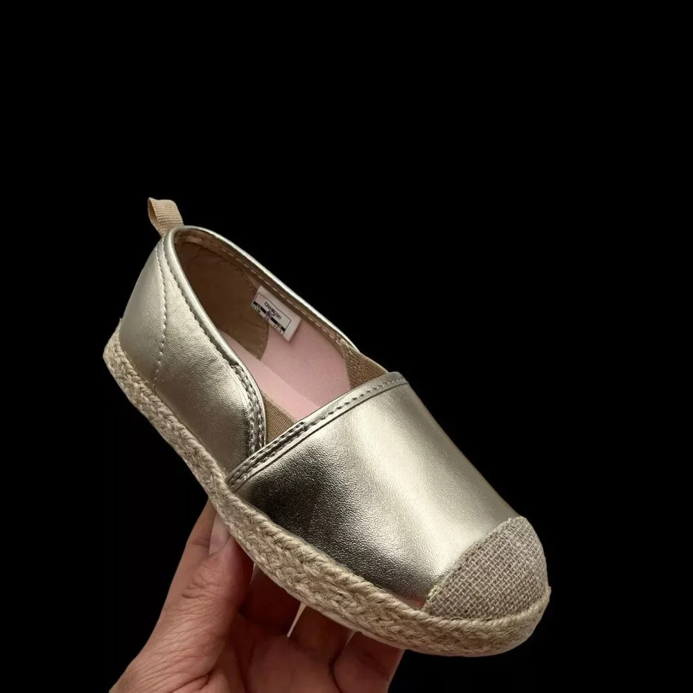 Oshkosh Toddler/Little Girls Slip-on Casual Shoe Size 10 Gold Metallic Finish
